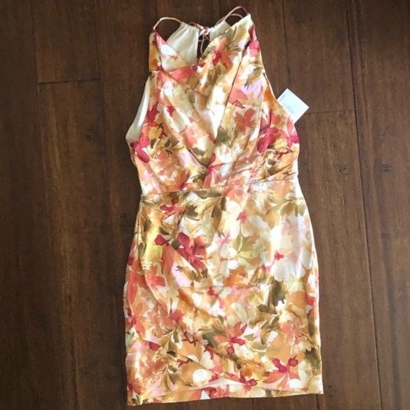 NWT Significant Other Chiara Floral Print Tie Back Mini dress - Picture 2 of 4